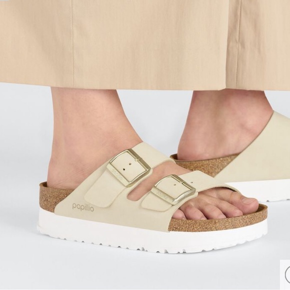 New in Box! Birkenstock Arizona pap flex platform sandals in ECRU size 36 uk - Picture 13 of 13